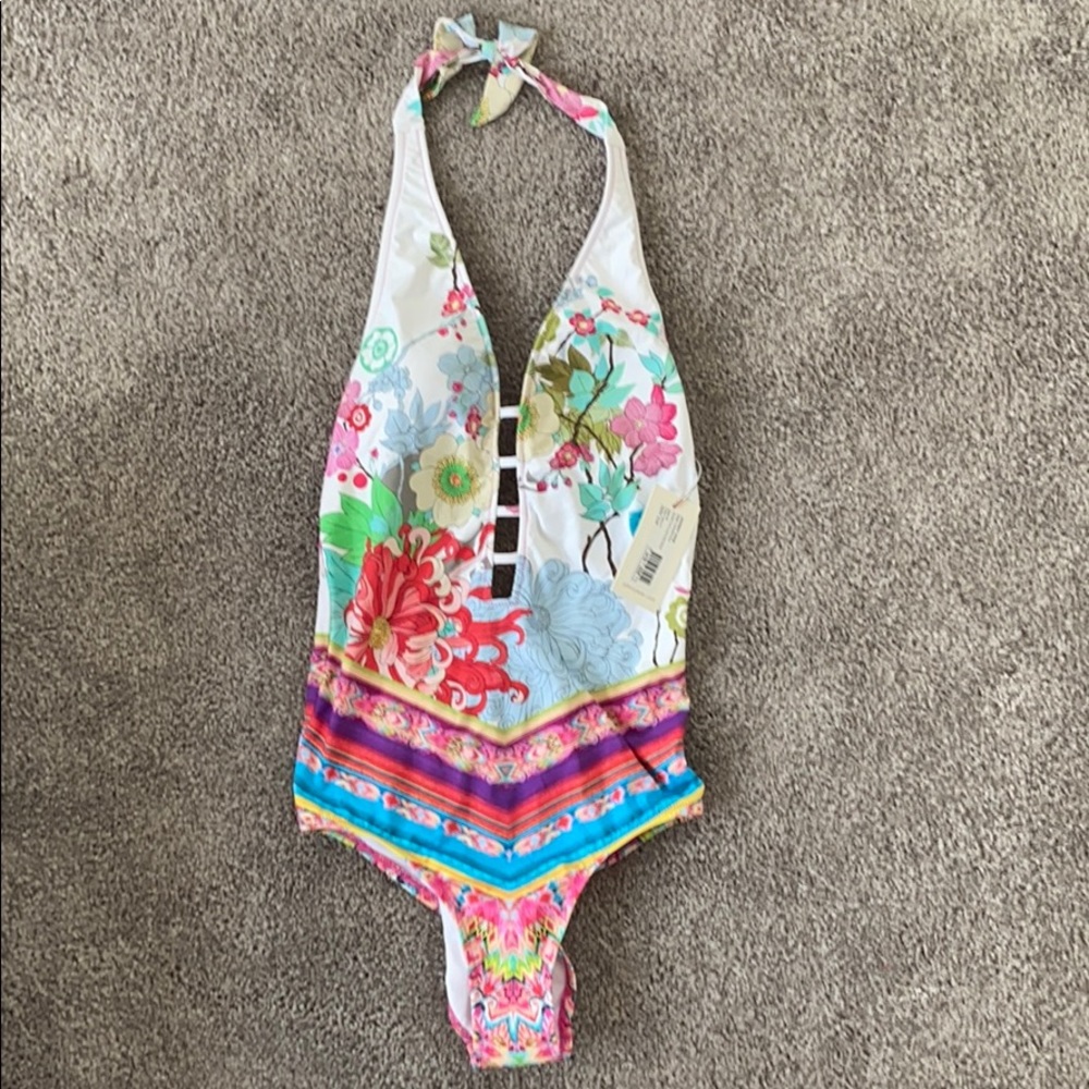 Johnny Was Agustina Plunge One Piece Size M